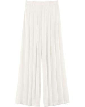 ARAKII Pleated Silk-Blend Wide-Leg Pants Exclusive - White