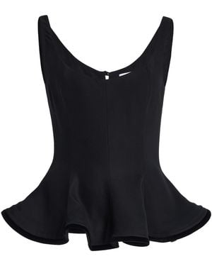 Harithand Exclusive Sleeveless Peplum Top - Black
