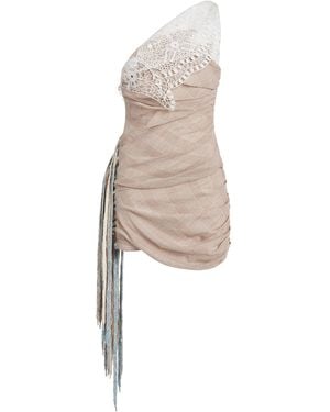 Christopher Esber Batiste Fringed Cotton-Blend Mini Dress - Natural