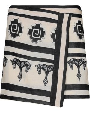 Johanna Ortiz Roots Linen Wrap Mini Skirt - Black