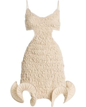 TG Botanical Exclusive Dina Shirred Linen-Blend Mini Dress - Natural