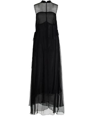 All That Remains Ola Crinkled Silk Maxi Dress - Black