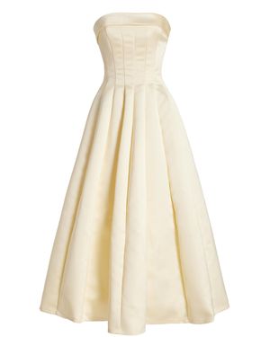 Philosophy Di Lorenzo Serafini Strapless Satin Midi Dress - Natural