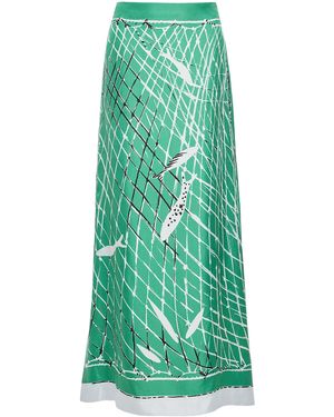 Altuzarra Linnie Silk Maxi Skirt - Green