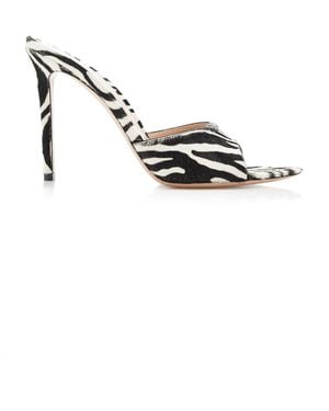 Gianvito Rossi Zebra Pony Hair Mules - Metallic