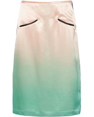 Jil Sander Ombré Satin Midi Skirt - Green