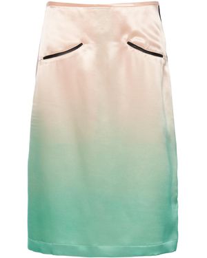 Jil Sander Ombré Satin Midi Skirt - Green
