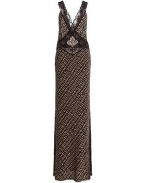 SIR. Astrid Cutout Satin Maxi Slip Dress - Brown