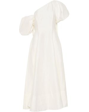 Aje. Arista Asymmetric Midi Dress - White