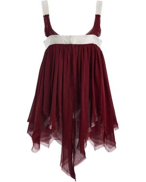 Mel Usine Chinon Gathered Handkerchief-Hem Silk Top