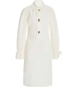 Bottega Veneta Cotton-Blend Midi Shirt Dress - White