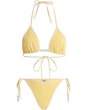 Hunza G Gina Beaded Bikini - Metallic