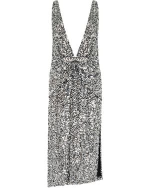 Brandon Maxwell The Santha Sequined Embellished Dress - Grey