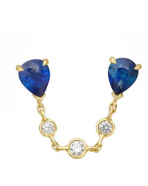 Yi Collection Ceylon 18K Sapphire And Diamond Single Earring - Blue