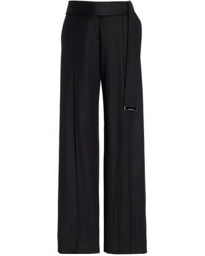 Brandon Maxwell The Ashton Wool Trousers With Belt Tip Hardware - Black