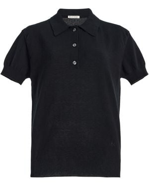 High Sport Sylvie Cotton-Crepe Polo Shirt - Black