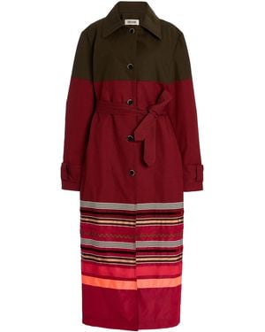 Christopher John Rogers Colorblocked Embroidered Cotton-Silk Coat