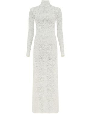 Gabriela Hearst Lethe Pointelle Knit Maxi Dress - White