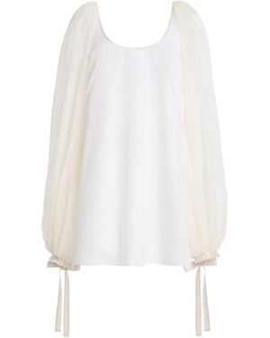Mel Usine Sibylle Ribbon Cotton-Poplin Dress - White