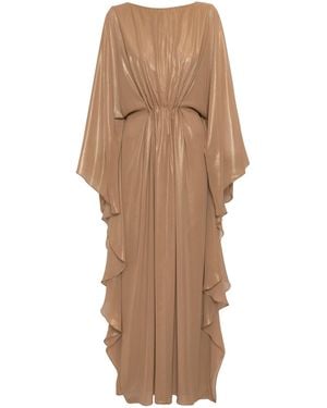 ANDRES OTALORA A Mano Pleated Caftan Maxi Dress - Natural