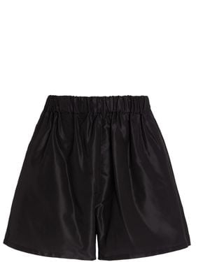 Prada Silk Logo Shorts - Black