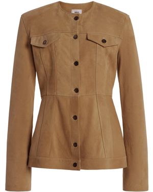 Haikure Temple Suede Jacket - Brown