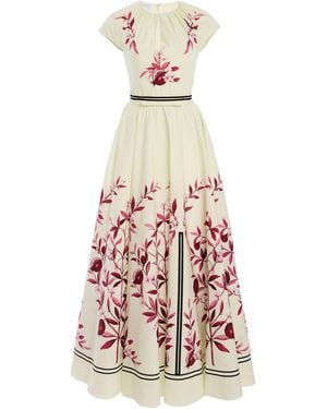 Giambattista Valli Floral Poplin Maxi Dress - White