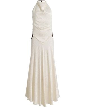 Siedres Jeanne Floral Jacquard Maxi Dress - White