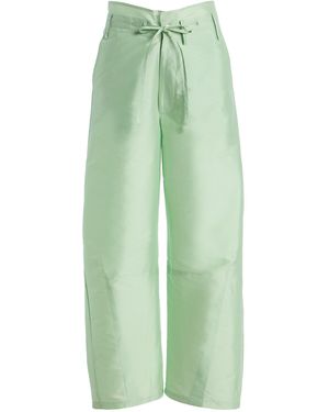 Chan Luu Techno Taffeta Barrel Trousers - Green