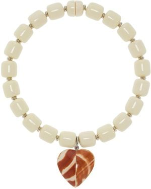 Julietta Exclusive Cassis Beaded Heart Necklace - White