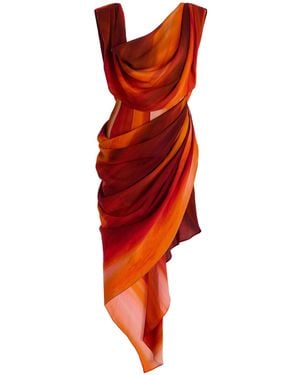 LAQUAN SMITH Open-Back Corseted Mini Dress - Red