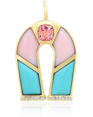 Sig Ward 14K Tourmaline; Opal; Chrysoprase And Diamond Necklace - Blue