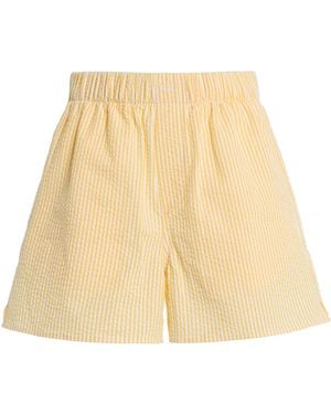 With Nothing Underneath Exclusive The Boxer Seersucker Shorts - Natural