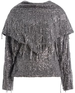 Bevza Solar Sequined Satin Top - Grey