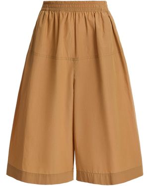 Victoria Beckham Taffeta Bermuda Shorts - Natural