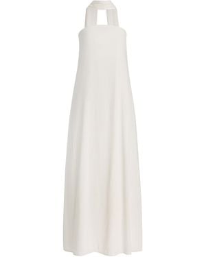 Third Form Exclusive Bia Tie-Neck Strapless Crepe Maxi Dress - White