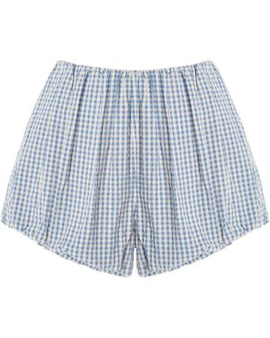 Posse Aurelia Gingham Cotton Bloomer Shorts - Blue