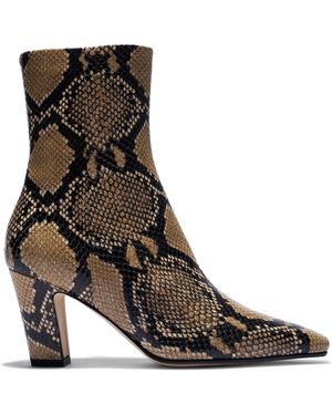 Aeyde Maris Snake-Printed Leather Boots - Brown