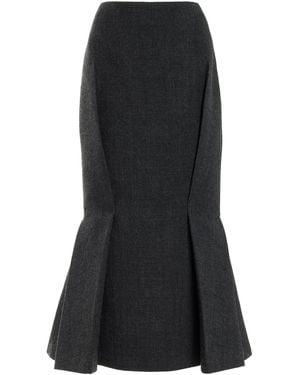 Prada Charcoal Wool Skirt - Black