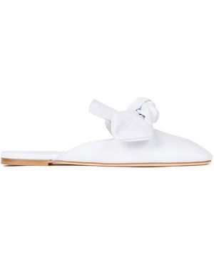 A.W.A.K.E. MODE Tim Open Toe Mule With Bow - White