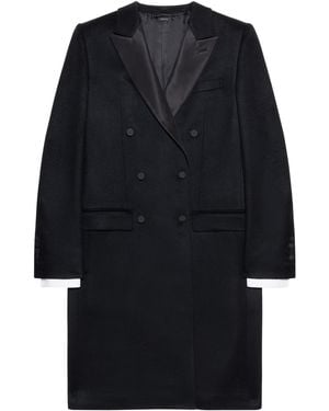 Tom Ford Tuxedo Cashmere Coat - Black