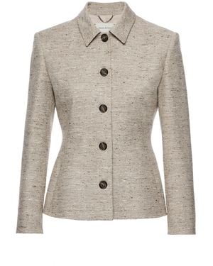 Magda Butrym Silk-Blend Blazer - Natural