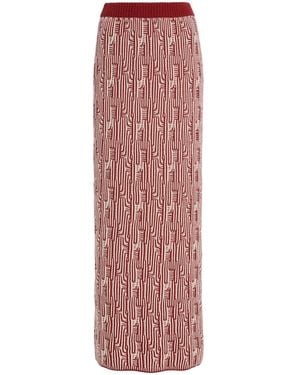 Escvdo Tayta Knit Cotton Maxi Skirt - Red
