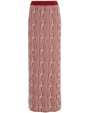 Escvdo Tayta Knit Cotton Maxi Skirt - Red