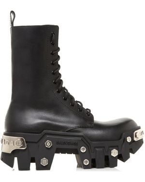 Balenciaga Bulldozer Platform Lace-up Boots - Black