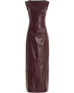 Proenza Schouler Ellery Open-back Leather Maxi Dress - Purple