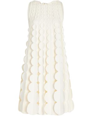 Oscar de la Renta 3D-Circle Knit Trapeze Mini Dress - White