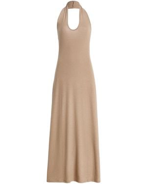 Leset Lauren Jersey Maxi Halter Dress - Natural