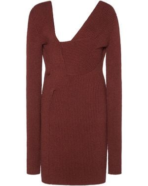 Bottega Veneta Ribbed-Knit Mini Dress - Red
