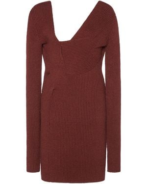Bottega Veneta Ribbed-Knit Mini Dress - Red
